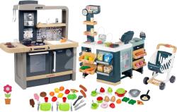 Smoby Set bucătărie electronică cu înălțime reglabilă Tefal Evolutive New Kitchen Smoby și magazin electronic Maxi Market cu frigider și alimente (SM312308-11) Bucatarie copii