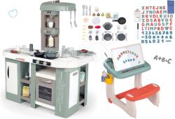 Smoby Set bucătărie electronică cu bule magice Tefal Studio Kitchen XL Bubble 360° și bancă școlară Smoby pentru desenat cu magneți (SM311053-3) Bucatarie copii