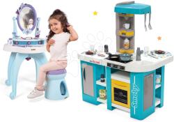 Smoby Set bucătărie de jucărie electronică Tefal Studio 360° XL Bubble Smoby și masă cosmetică Frozen cu scăunel (SM311045-14) Bucatarie copii