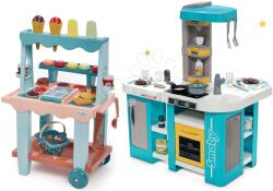 Smoby Set bucătărie de jucărie electronică Tefal Studio 360° XL Bubble Smoby și cărucior de înghețată cu vafe (SM311045-27) Bucatarie copii