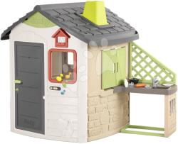Smoby Căsuță cu bucătărie de vară Life Jura Lodge Smoby cu uși solide, horn și clopoțel electronic de la 24 luni (SM810252-F) Casuta pentru copii