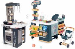 Smoby Set bucătărie și magazin Super Market Tefal Studio Kitchen 360° Smoby electronică cu sunete realiste, cu casă de marcat și scanner cu sunete și lumini (SM311056-3) Bucatarie copii