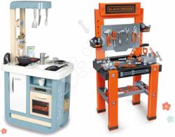 Smoby Set bucătărie și atelier de lucru Bon Appetit Kitchen Smoby electronică cu sunete, cu cafetieră și cuptor de copt, și 79 de accesorii pentru meșteșugari (SM310824-4) Bucatarie copii