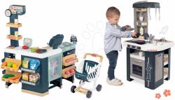 Smoby Set bucătărie și magazin Tefal Studio Kitchen 360° Smoby electronică cu sunete realiste, cu frigider și scanner cu sunete și lumini (SM311056-1) Bucatarie copii