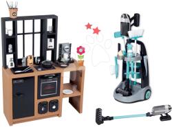 Smoby Set bucătărie modernă Loft Industrial cu cărucior de curățenie Smoby și aspirator vertical Rowenta cu sunete (SM312600-5) Bucatarie copii