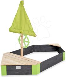 EXIT Toys Nisipar din cedru și nava cu cârma Aksent Boat Sandpit Exit Toys catarg cu prelată și spațiu de depozitare volum 200 kg de la 3 ani (ET52053000)
