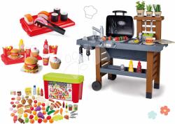 Smoby Set grătar pentru grădină cu hamburgheri Garden Kitchen Smoby cu bucătărie cu apă curentă și alimente cu sushi (SM312004-4) Bucatarie copii