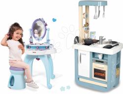 Smoby Set bucătărie și măsuță cosmetică Bon Appetit Kitchen Smoby elektronică cu sunete și taburete Frozen (SM310824-9) Bucatarie copii