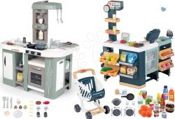 Smoby Set bucătărie electronică cu bule magice Tefal Studio Kitchen XL Bubble 360° și magazin Maxi Market Smoby cu scaner electronic și alimente (SM311053-10) Bucatarie copii