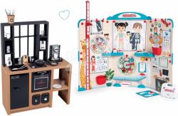 Smoby Set bucătărie modernă Loft Industrial și cabinet medical Smoby cu anatomia corpului uman (SM312600-8) Bucatarie copii