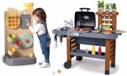 Smoby Set grătar pentru grădină și un perete de joacă Garden Kitchen Smoby cu bucătărie cu apă curentă și 6 activități de joc (SM312004-1) Bucatarie copii