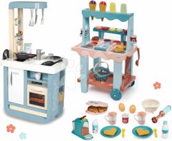 Smoby Set bucătărie și stand de înghețată Bon Appetit Kitchen Smoby electronică cu sunete și set pentru micul dejun cu aparat de cafea și aparat de vafe (SM310824-2) Bucatarie copii