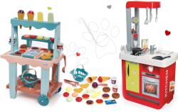 Smoby Set bucătărie Cherry Special Smoby cu sunete şi stand de înghețată cu vafe și mixer cu aparat de cafea (SM310810-15) Bucatarie copii