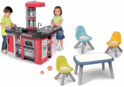Smoby Set bucătărie cu loc de stat jos Tefal Studio XXL Smoby electronică cu sunete magice și 3 scaune KidChair (SM311025-28) Bucatarie copii