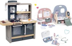 Smoby Set bucătărie electronică cu înălțime reglabilă Tefal Evolutive New Kitchen Smoby și căsuță pentru păpuși cu 5 încăperi și valiză (SM312308-6) Bucatarie copii
