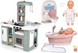 Smoby Set bucătărie electronică cu bule magice Tefal Studio Kitchen XL Bubble 360° și baie cu wc Smoby cădiță cu lumini și păpușă de 32 cm (SM311053-7) Bucatarie copii