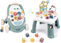 Smoby Set de măsuță didactică 3în1 premergător și cărucior Activity Table Little Smoby 3în1 cu tabletă detașabilă (SM140303-1)