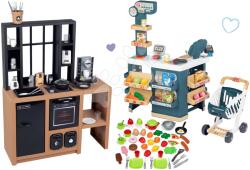 Smoby Set bucătărie modernă Loft Industrial cu magazin electronic Smoby cu cărucior și alimente (SM312600-2) Bucatarie copii