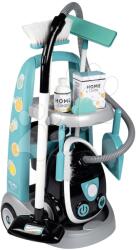 Smoby Cărucior de curățenie cu aspirator electronic Cleaning Trolley Vacuum Cleaner Smoby cu mătură lopățică și 9 accesorii (SM330316WEB)