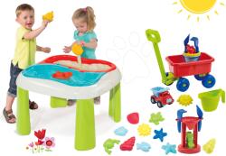 Smoby Set masă Apă&Nisip 2in1 Smoby cu moară şi maşinuţă tractabilă cu set de găleată de la 18 luni (SM840107-7)