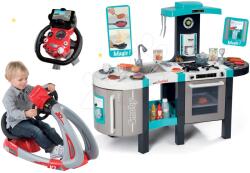 Smoby Set bucătărie de jucărie electronică Tefal French Touch Bubble Smoby cu barbotare magică şi simulator V8 Driver cu funcţii (SM311206-18) Bucatarie copii