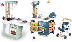 Smoby Set bucătărie cu sunete Cherry Kitchen Green Smoby cu supermarket electronic și cărucior de cumpărături (SM310911-4) Bucatarie copii