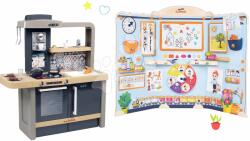 Smoby Set bucătărie electronică cu înălțime reglabilă Tefal Evolutive New Kitchen Smoby și școală pentru preșcolari cu două părți și jocuri educative (SM312308-22) Bucatarie copii
