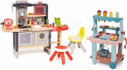 Smoby Restaurant cu bucătărie electronică Chef Corner Restaurant Smoby și stand de înghețată cu vafe (SM312314-E) Bucatarie copii