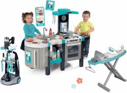Smoby Set bucătărie electronică și masă de călcat Tefal French Touch Bubble Smoby cu sunete și fier de călcat cu umerașe (SM311206-34) Bucatarie copii