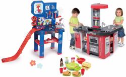 Smoby Set bucătărie și atelier de lucru Spidey Tefal Studio XXL Smoby electronică cu bule magice și aparat de vafe cu 22 de accesorii (SM311025-45) Bucatarie copii