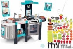 Smoby Set bucătărie electronică Tefal French Touch Bubble Smoby turcoaz cu barbotare magică și set alimente 100 de bucăţi (SM311206-13) Bucatarie copii