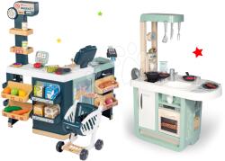 Smoby Set bucătărie de jucărie Cherry Kitchen Smoby cu sunet şi aparat de cafea şi magazin Supermarket cu casă de marcat (SM310909-16) Bucatarie copii