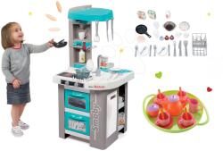 Smoby Set bucătărieTefal Studio Bubble Smoby turcoaz electronică cu barbotare magică și set de ceai cu 18 accesorii (SM311023-1) Bucatarie copii