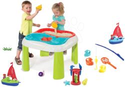Smoby Set masă Apă&Nisip 2in1 Smoby cu moară şi undiţă cu 2 peștișori şi corabie cu marinar de la 18 luni (SM840107-10)