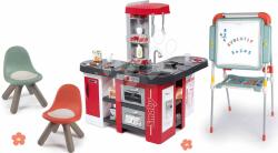 Smoby Set bucătărie și tablă pentru cretă și magneți Tefal Studio XXL Smoby electronică cu bule magice și 2 scaune KidChair (SM311025-40) Bucatarie copii