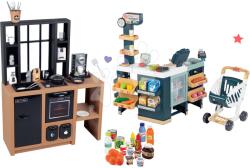 Smoby Set bucătărie modernă Loft Industrial cu Maxi Market Smoby și frigider și alimente (SM312600-3) Bucatarie copii