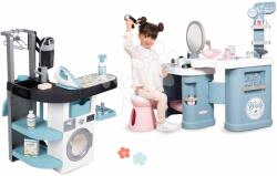 Smoby Set spălătorie cu mașină de spălat cu încărcare frontală și măsuță cosmetică Rowenta Wash&Clean Laundry Smoby cu sunete și aspirator electronic (SM330320-4)