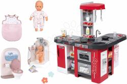 Smoby Set bucătărie și baie cu wc Tefal Studio XXL Smoby electronică cu sunete magice și 32 cm, cu sac de dormit (SM311025-37) Bucatarie copii