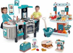 Smoby Set bucătărie electronică și stand Bio de legume Tefal French Touch Bubble Smoby cu sunete și set de electrocasnice de bucătărie (SM311206-48) Bucatarie copii