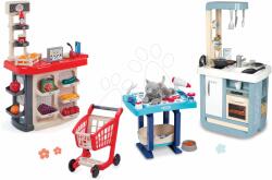 Smoby Set bucătărie și magazin Supermarket Bon Appetit Kitchen Smoby electronică cu sunete și trusă de îngrijire pentru pisicuța de pluș (SM310824-8) Bucatarie copii