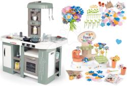 Smoby Set bucătărie electronică cu bule magice Tefal Studio Kitchen XL Bubble 360° și florărie Smoby cu producție proprie de flori și accesorii (SM311053-9) Bucatarie copii