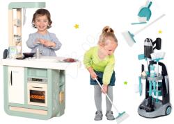 Smoby Set bucătărie de jucărie Cherry Kitchen Smoby cu sunet şi aparat de cafea şi ustensile de curăţenie 3in1 (SM310909-17) Bucatarie copii