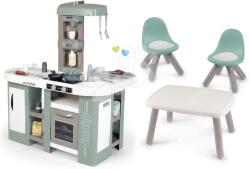 Smoby Set bucătărie electronică cu bule magice Tefal Studio Kitchen XL Bubble 360° și măsuța KidTable Smoby cu scăunele și filtru UV (SM311053-1) Bucatarie copii