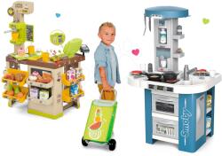 Smoby Set bucătărie cu echipament tehnic Tech Edition Smoby electronică cu cafenea, casă de marcat funcțională și geantă de cumpărături (SM311049-18) Bucatarie copii
