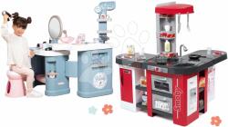 Smoby Set bucătărie și măsuță cosmetică Tefal Studio XXL Smoby electronică cu bule magice și salon de coafură (SM311025-22) Bucatarie copii