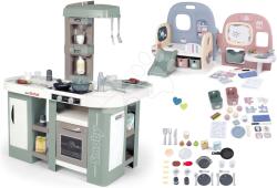 Smoby Set bucătărie electronică cu bule magice Tefal Studio Kitchen XL Bubble 360° și căsuță pentru păpușă Baby Care Smoby cu 5 încăperi (SM311053-16) Bucatarie copii