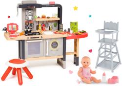 Smoby Restaurant cu bucătărie electronică Chef Corner Restaurant Smoby cu scăunel de masă și păpușă care face pipi (SM312303-44) Bucatarie copii