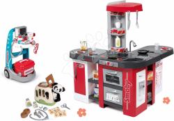 Smoby Set bucătărie și cărucior medical Tefal Studio XXL Smoby electronică cu bule magice și o geantă veterinară (SM311025-25) Bucatarie copii