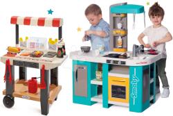 Smoby Set bucătărie de jucărie electronică Tefal Studio 360° XL Bubble Smoby și stand de mâncare Street Food (SM311045-28) Bucatarie copii