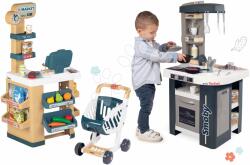 Smoby Set bucătărie și magazin Market Tefal Studio Kitchen 360° Smoby electronică cu sunete realiste cu coș de cumpărături și scanner cu sunete și lumini (SM311056-12) Bucatarie copii